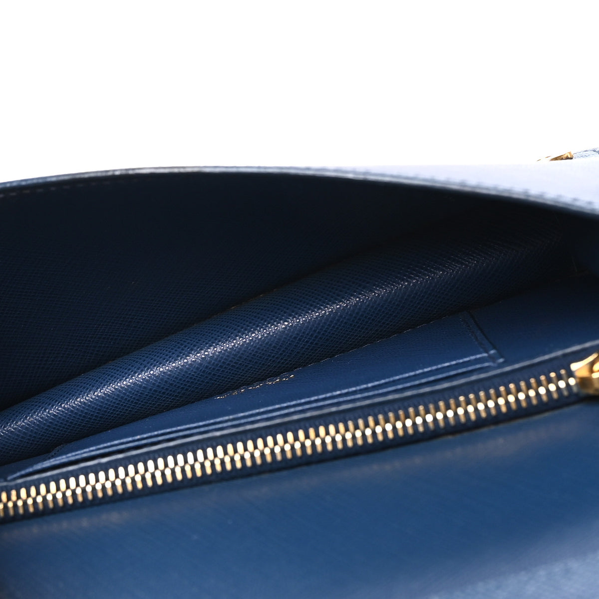 Prada Saffiano Metal Oro Mini Bag Bluette 5 of 9