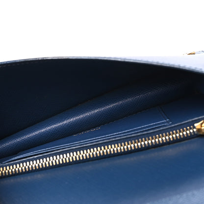 Prada Saffiano Metal Oro Mini Bag Bluette 5 of 9