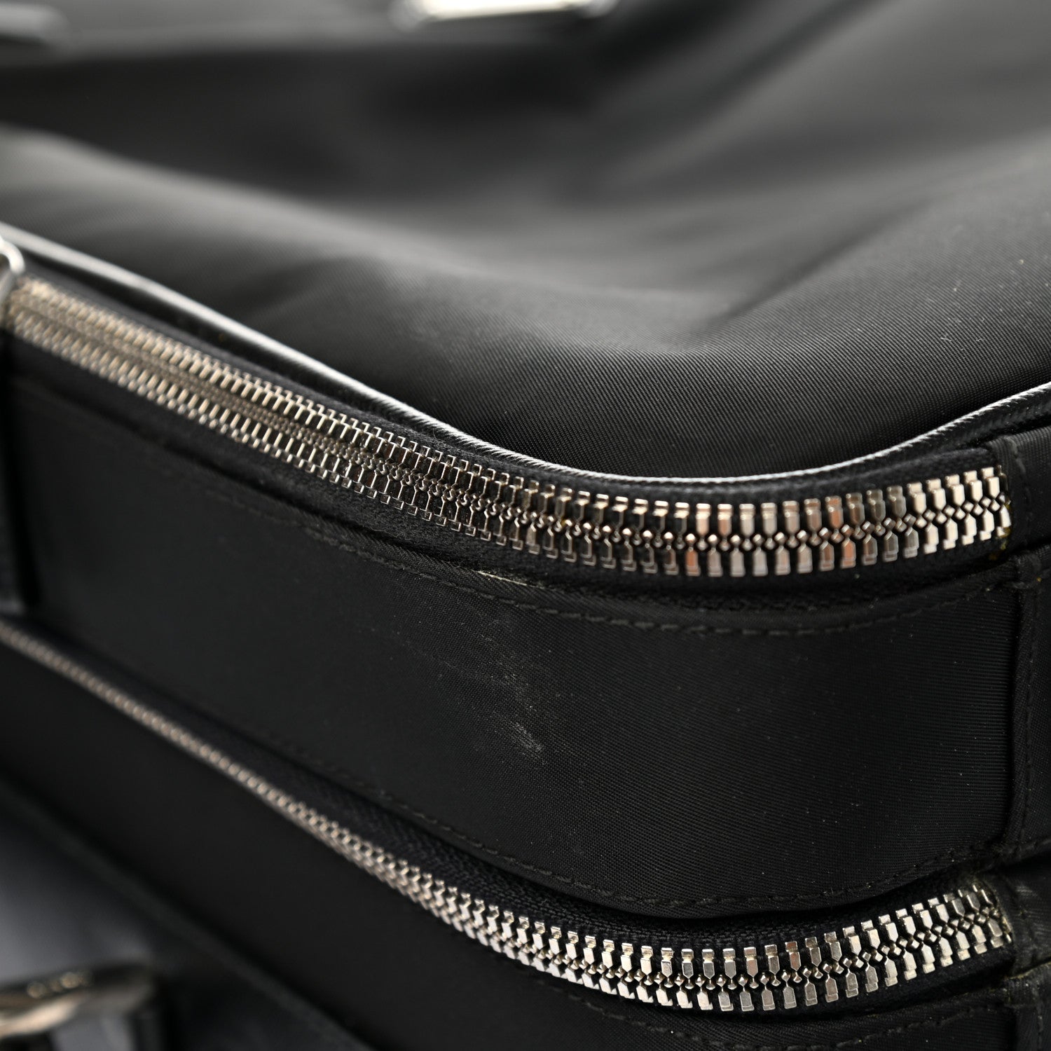 Prada Tessuto Nylon Saffiano Trolley Luggage Black 12 of 13