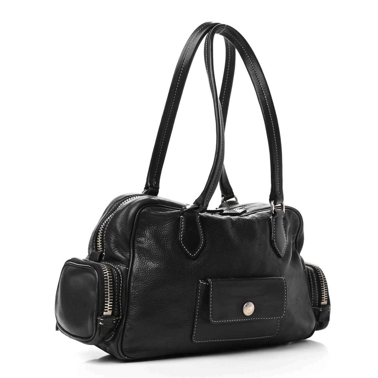 Vitello Daino Satchel Black