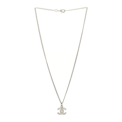 Chanel Crystal Timeless CC Necklace Silver 3 of 5