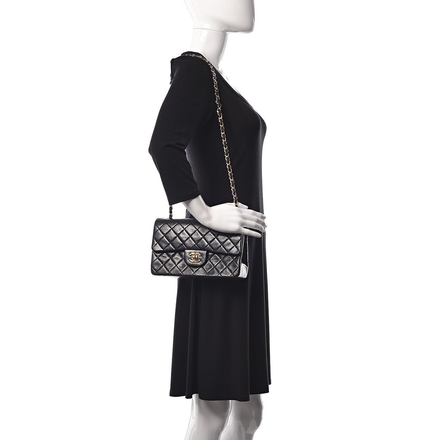 Chanel Lambskin Quilted Small Double Flap Black 2 of 23