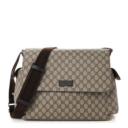 Gucci GG Plus Monogram Messenger Diaper Bag Dark Brown 1 of 12