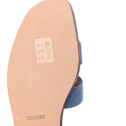 Hermes Denim Canvas Oran Sandals 39 Bleu Clair 12 of 13