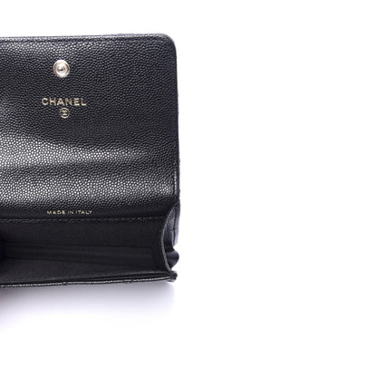Chanel Caviar Quilted Mini Pearl On Top Coin Purse With Chain Black 5 of 9