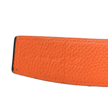 Hermes 135 Togo 38mm Constance H Belt 90 Black Orange 3 of 3