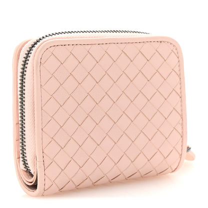 Bottega Veneta Nappa Intrecciato Small Bi-Fold Zip Wallet Pink 3 of 8