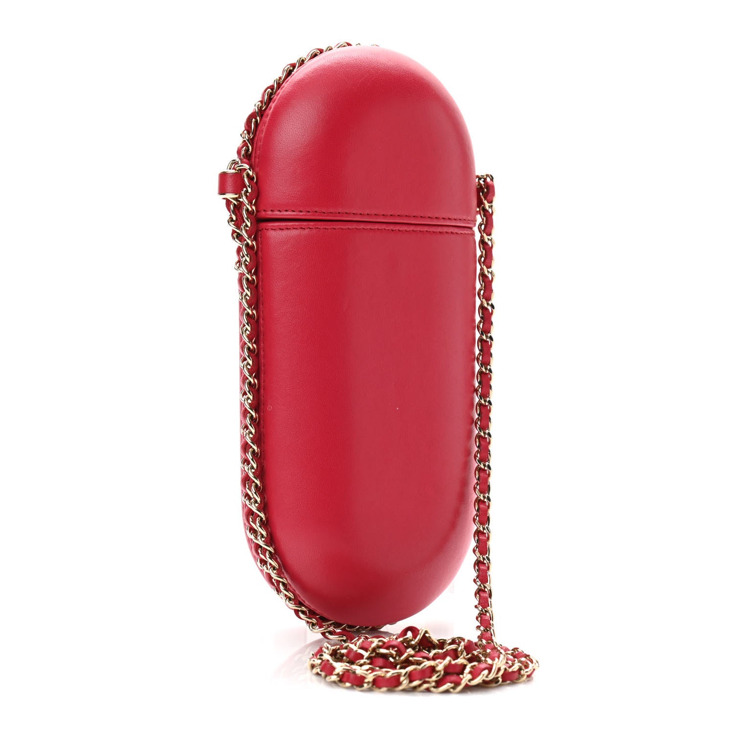 Chanel Lambskin Chain Around Phone Holder Red 3 of 10