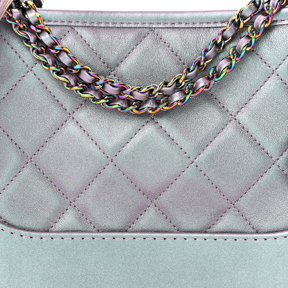 Chanel Iridescent Lambskin Calfskin Quilted Small Gabrielle Hobo Light Purple 8 of 10