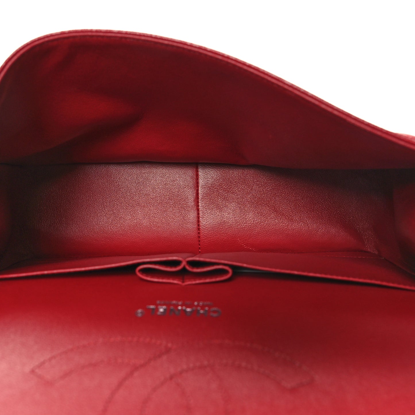 Caviar Quilted Jumbo Double Flap Red