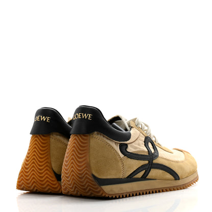 Loewe Nylon Suede Flow Runner Sneakers 38 Gold Black 4 of 10