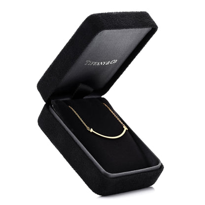 Tiffany 18K Yellow Gold Small T Smile Pendant Necklace 6 of 6