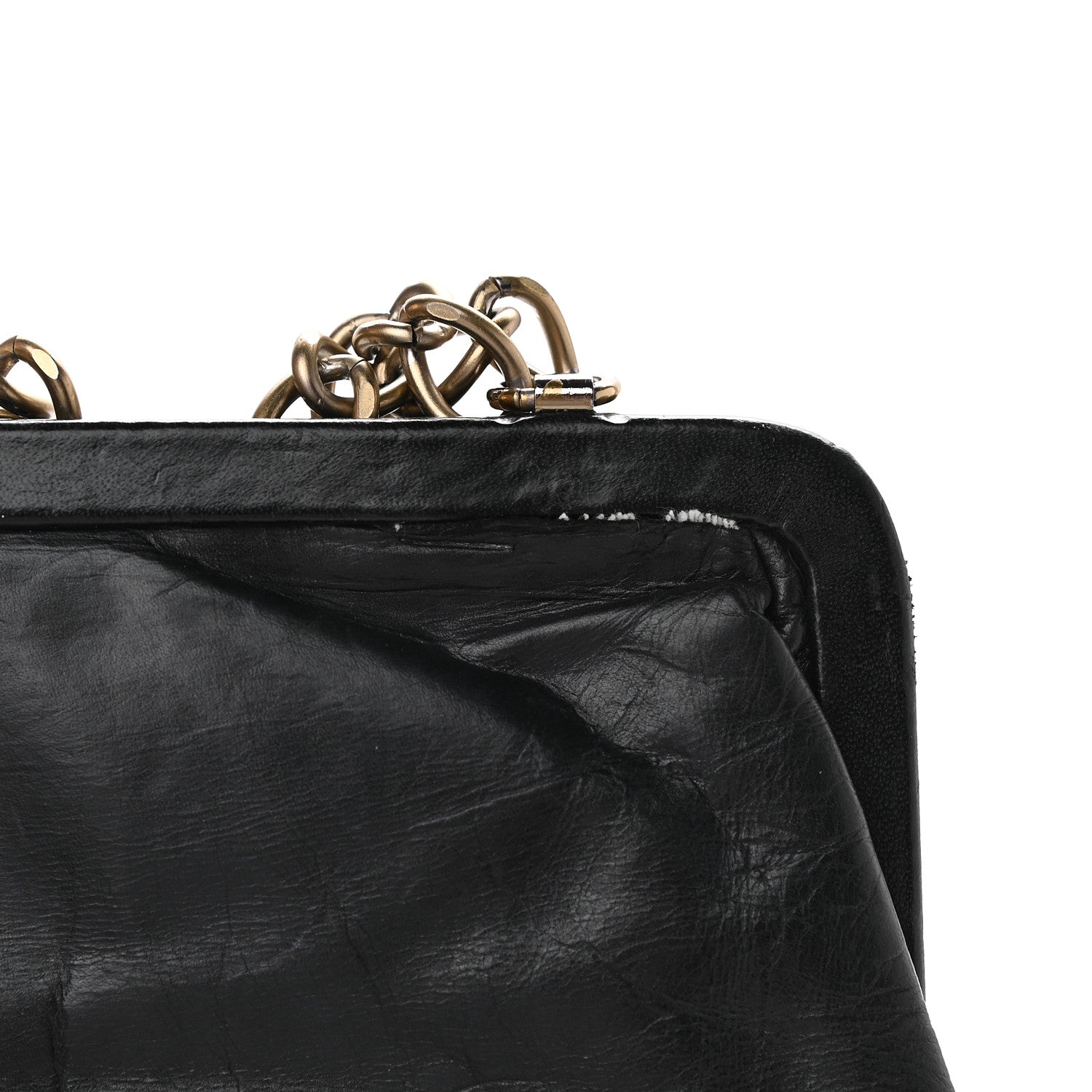 Chanel Glazed Calfskin Kisslock Frame Bag Black 16 of 16