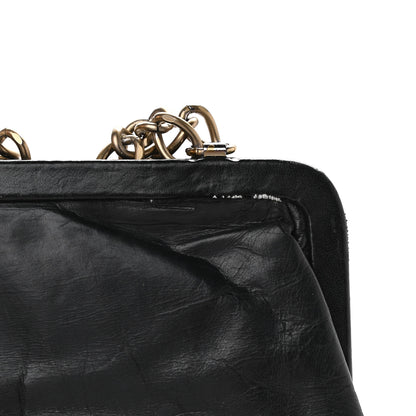 Chanel Glazed Calfskin Kisslock Frame Bag Black 16 of 16