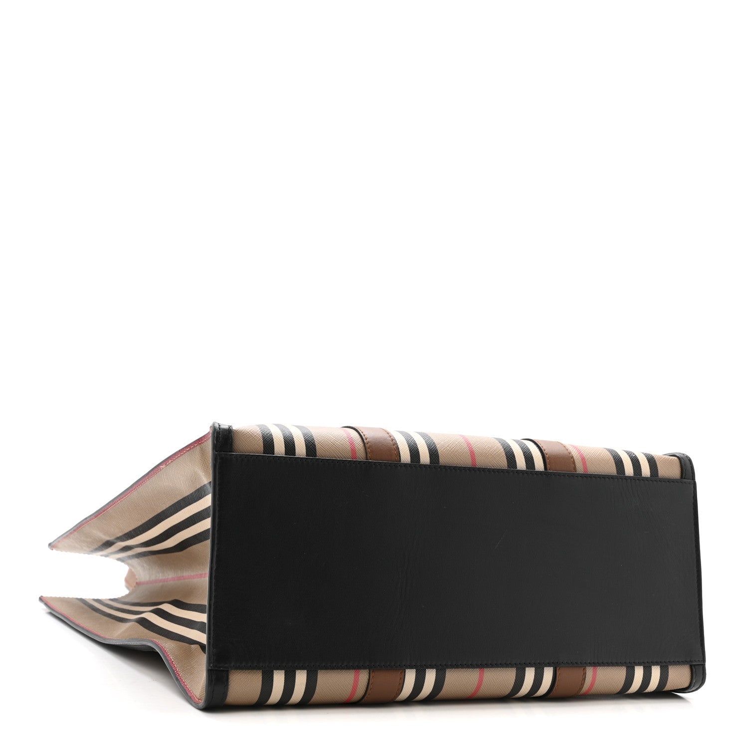 Burberry E-Canvas Stripe Book Tote Tan Archive Beige 4 of 15
