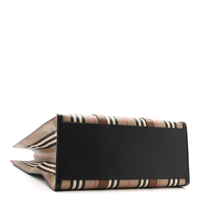 Burberry E-Canvas Stripe Book Tote Tan Archive Beige 4 of 15
