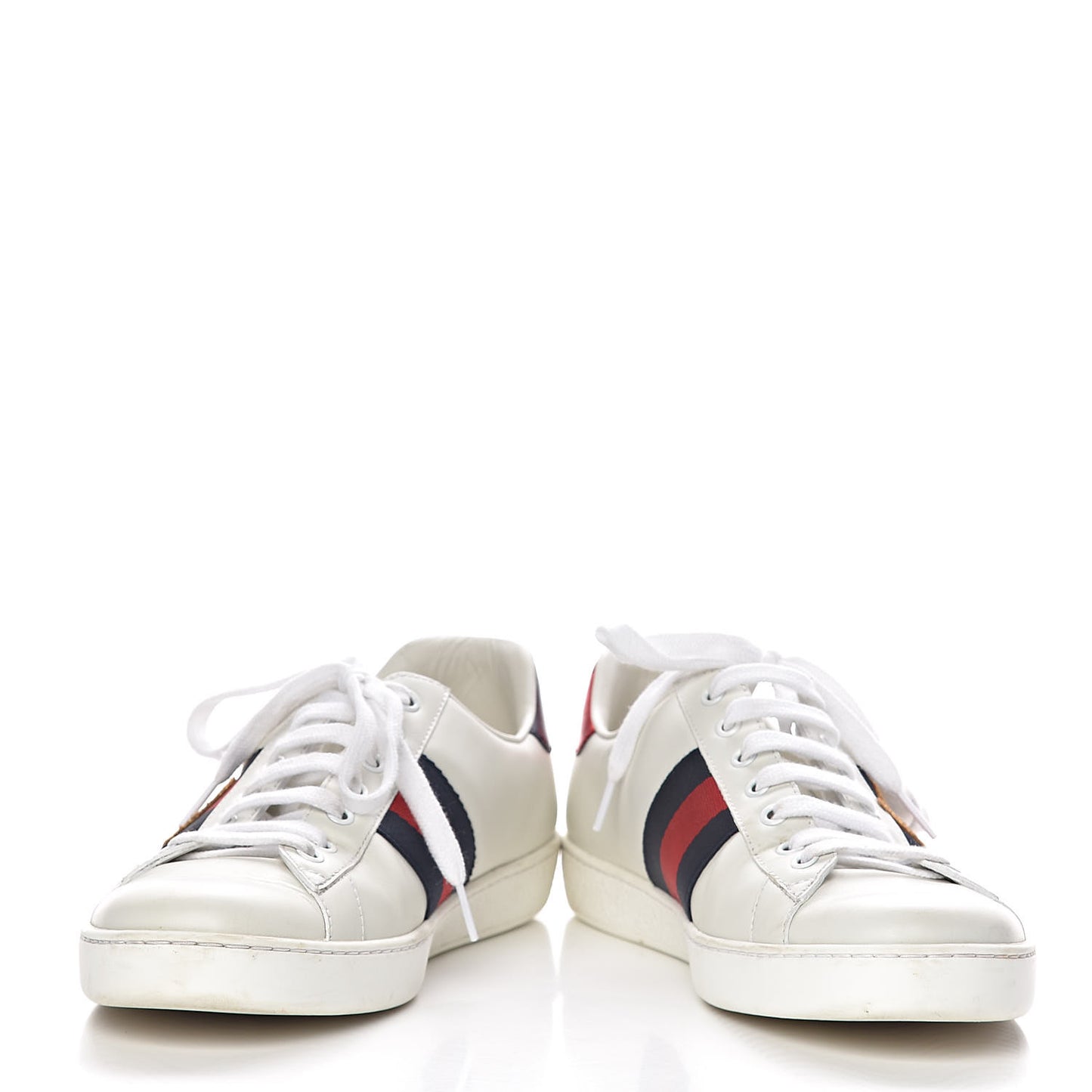 Calfskin Nappa Web LOVED Embroidered Mens Ace Sneakers 9 White Red Flame Notte