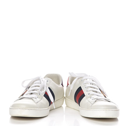 Gucci Calfskin Nappa Web LOVED Embroidered Mens Ace Sneakers 9 White Red Flame Notte 5 of 14
