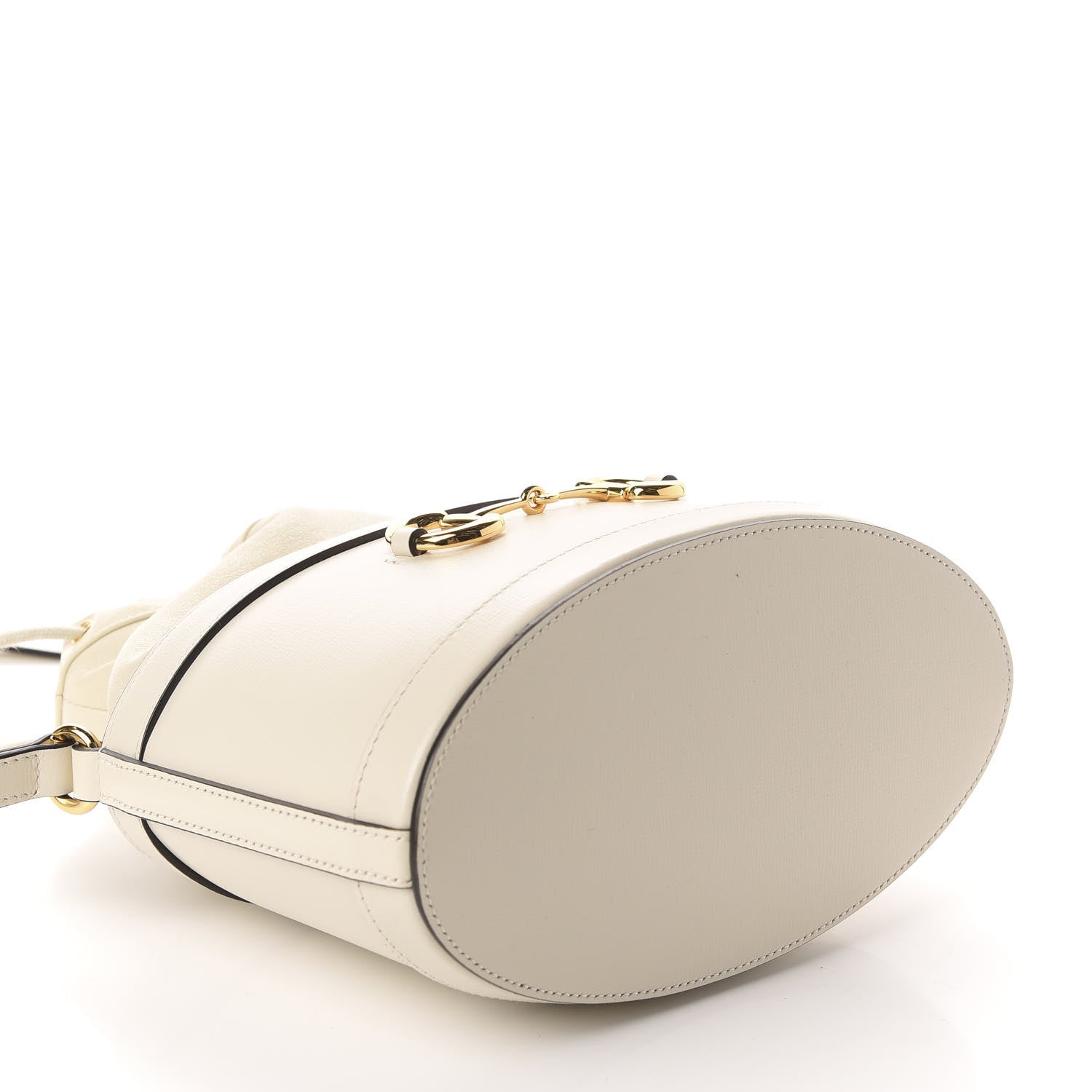 Gucci Azalea Sakai Calfskin Horsebit 1955 Drawstring Bucket Bag Mystic White 4 of 10