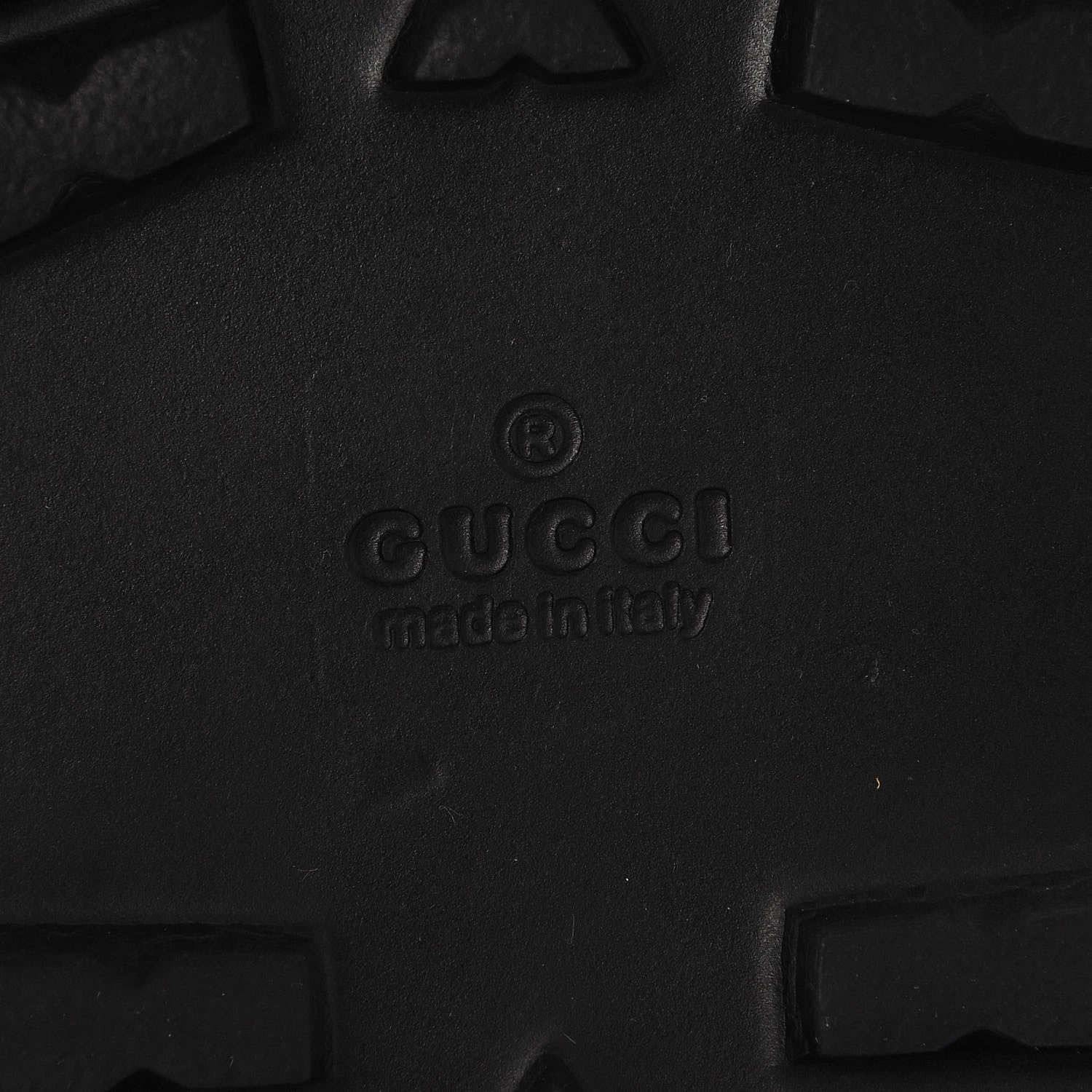 Gucci Rubber Web Mens Lug Sole Slide Sandals 9 Black Green Red 6 of 7