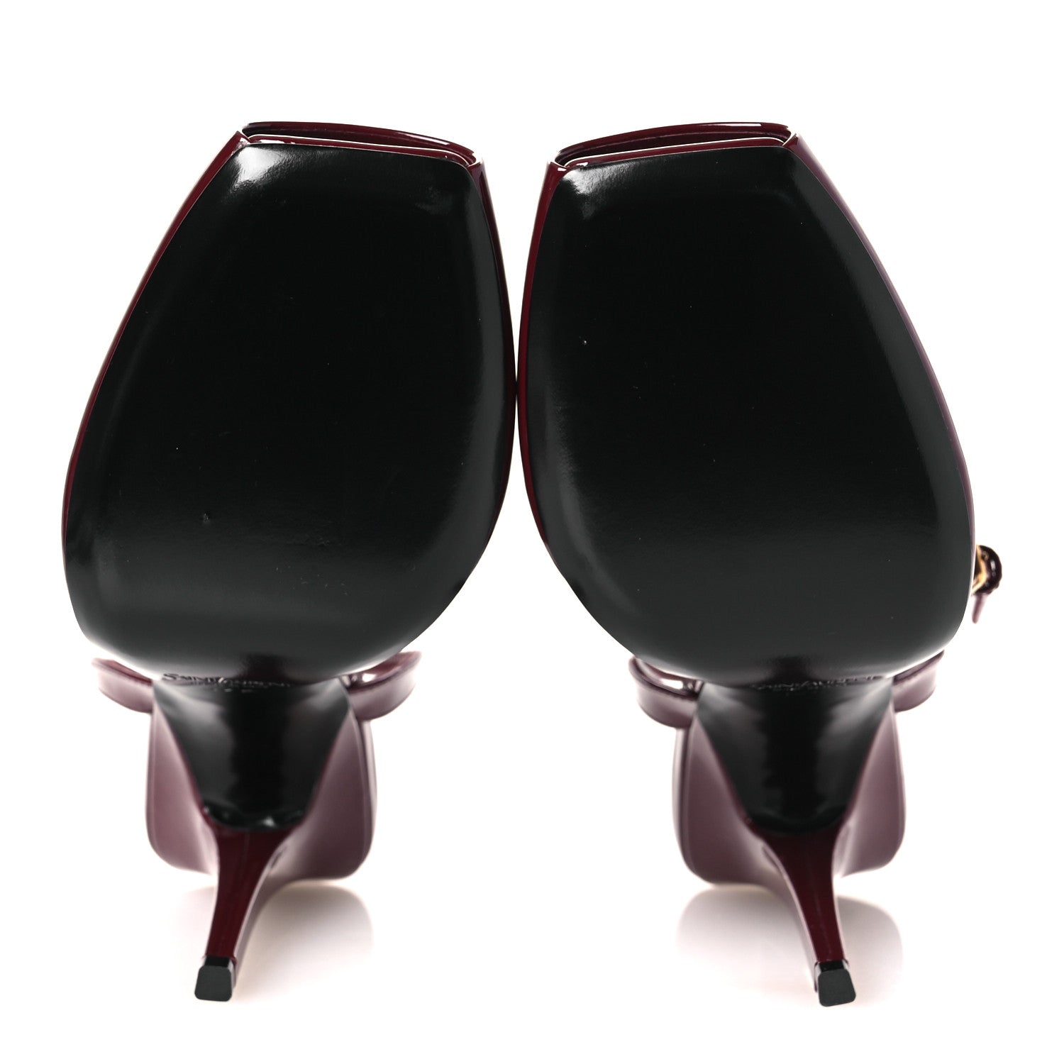 Saint Laurent Patent Calfskin La Scandale 110 Sandals 37.5 Grenat 7 of 11