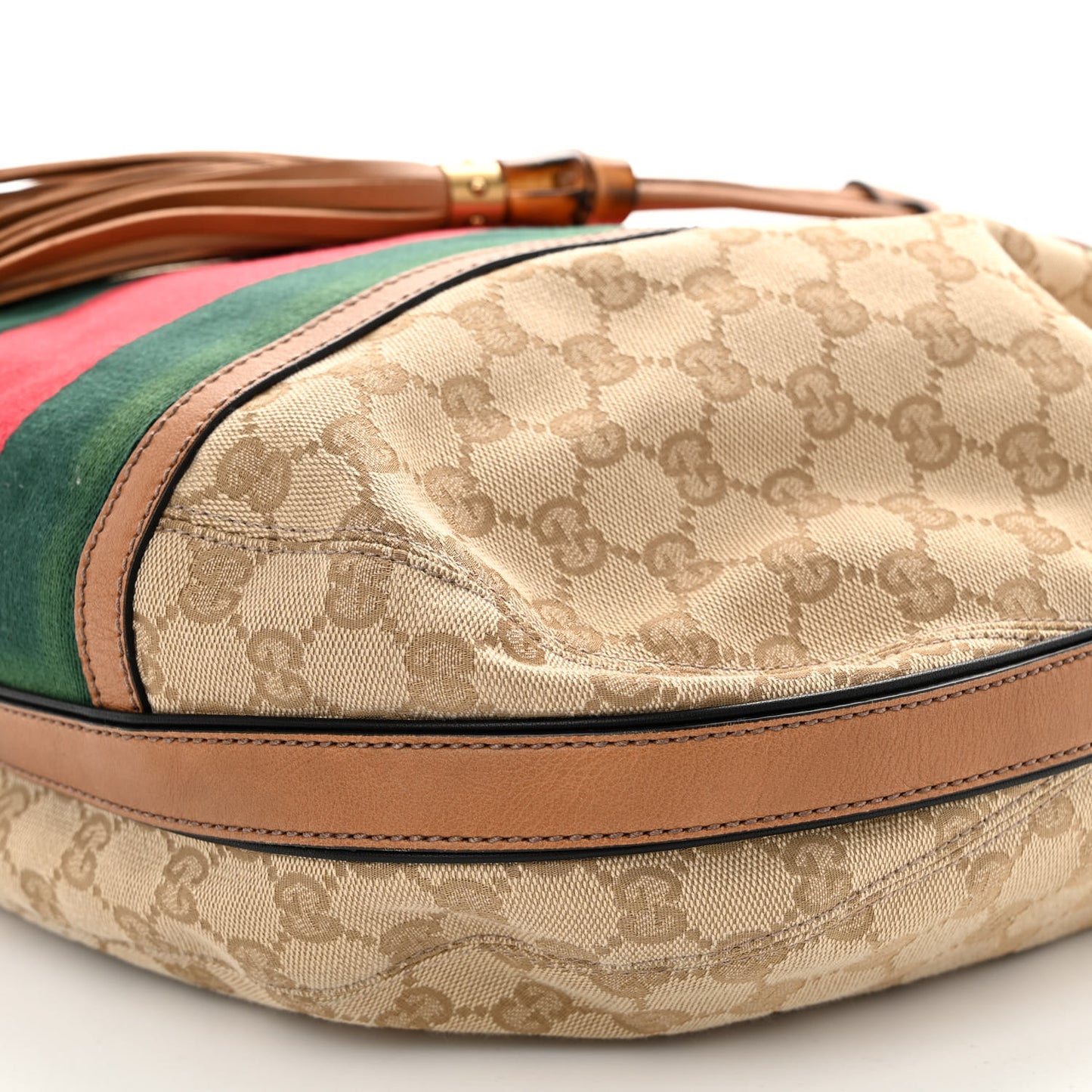 Monogram Web Rania Drawstring Shoulder Bag Sand