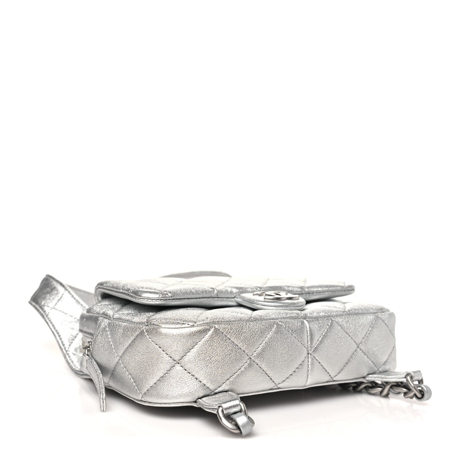 Chanel Metallic Lambskin Quilted Flap Backpack Silver 4 of 10