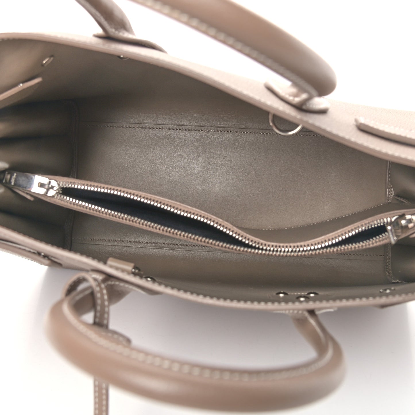Grained Calfskin Small Sac De Jour Taupe