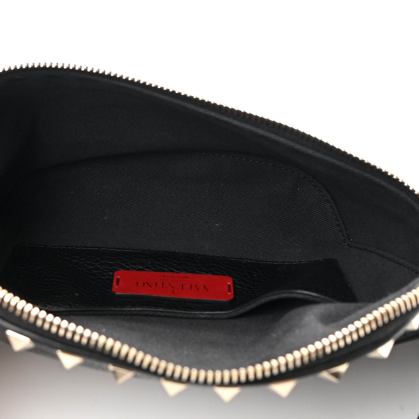 Grainy Calfskin Rockstud Belt Bag Black