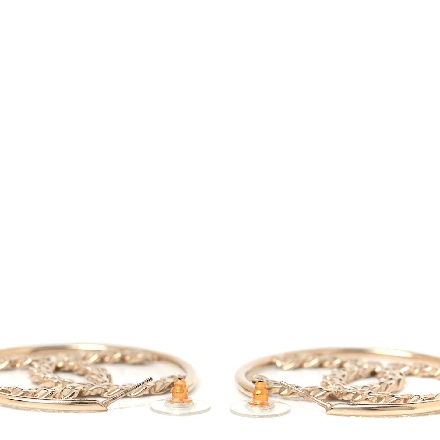 Crystal High Society CC Hoop Earrings Gold