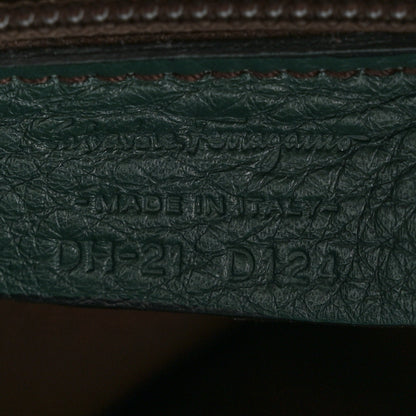 Salvatore Ferragamo Grained Calfskin Gancini Shoulder Bag Dark Green 7 of 12