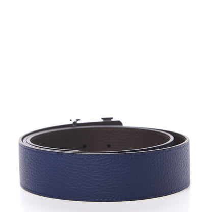 Louis Vuitton Taurillon Calfskin 30mm LV Initiales Reversible Belt 95 38 Black Navy 2 of 5