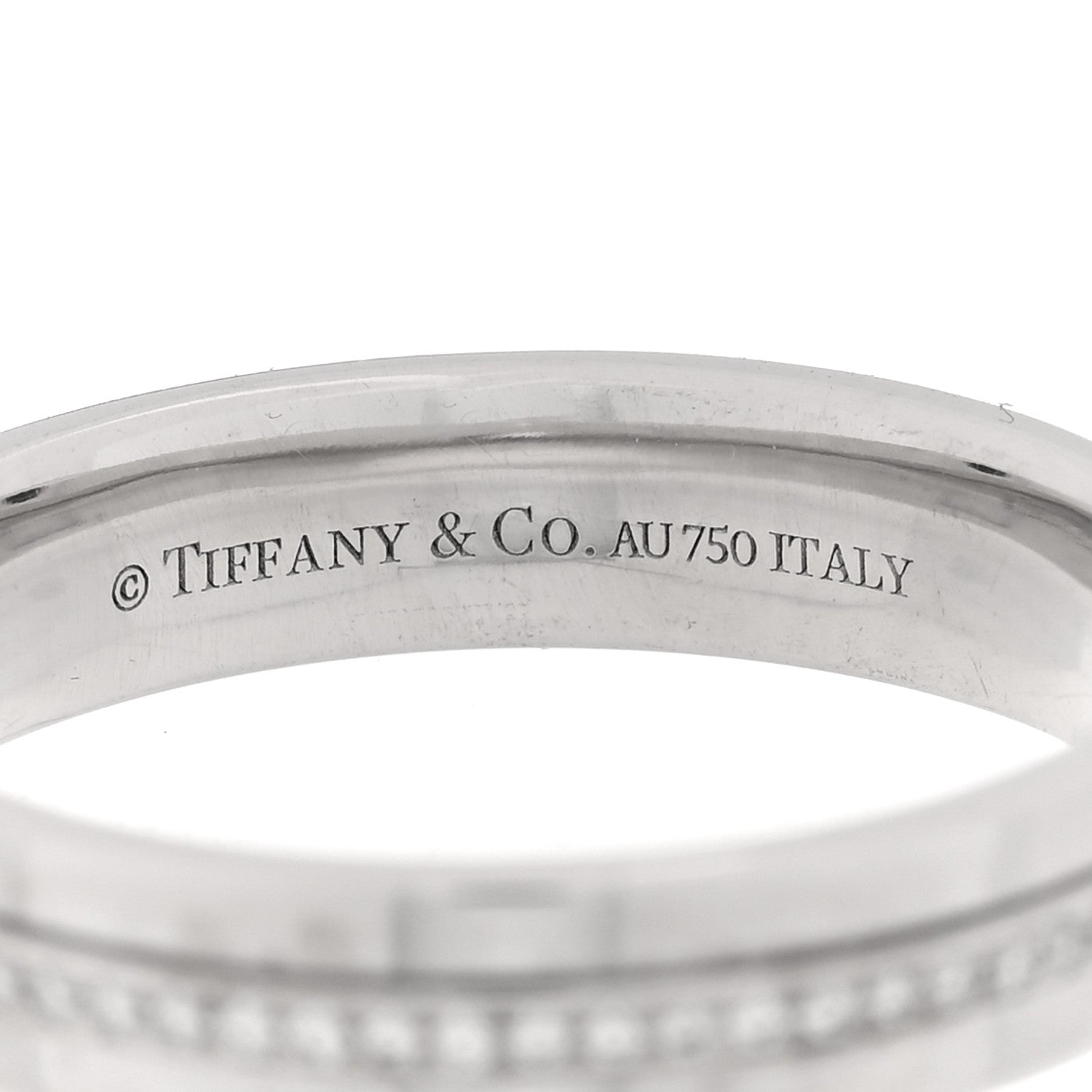 Tiffany 18K White Gold Diamond Narrow T Two Ring 57 8 4 of 4