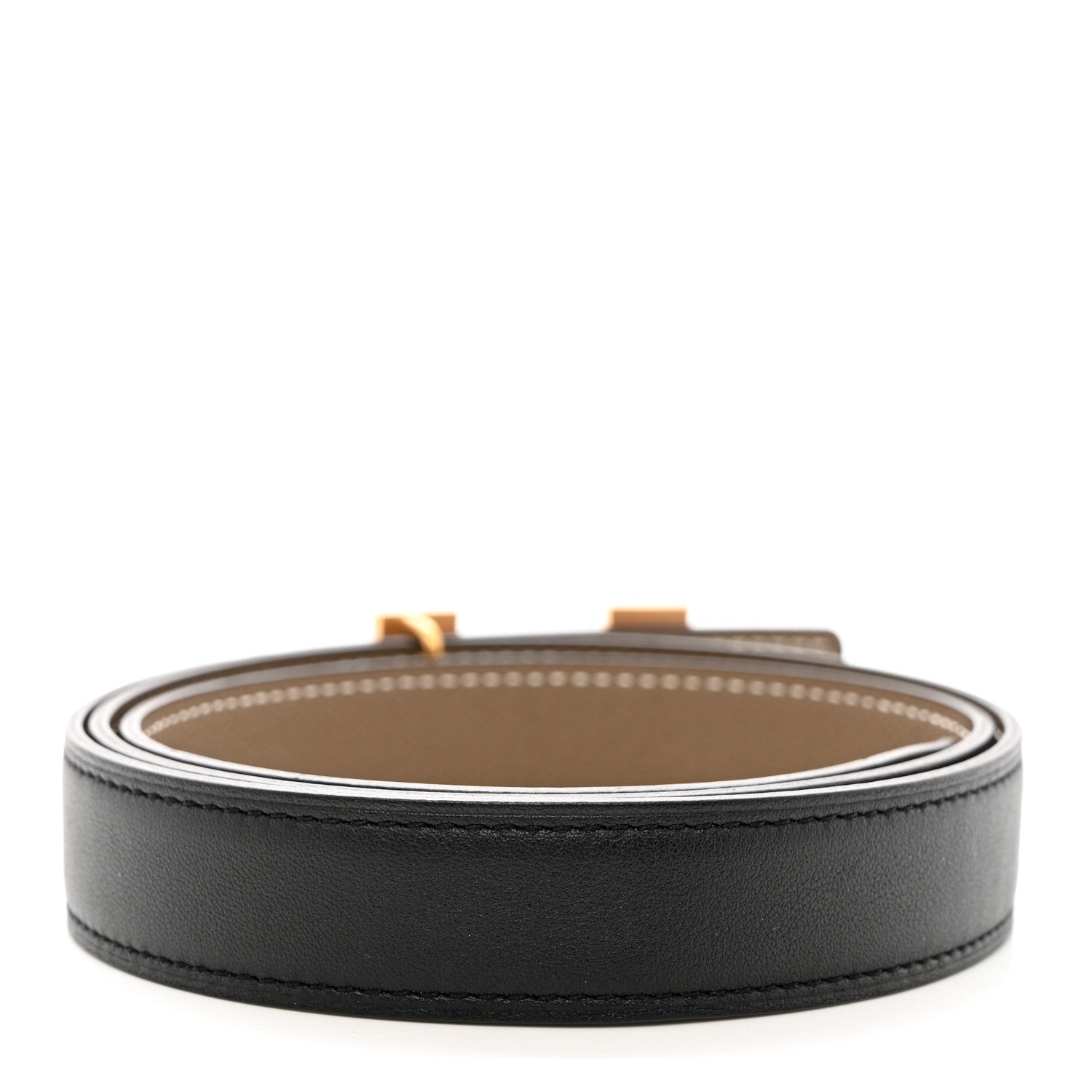 Hermes Swift Epsom 24mm Mini Constance H Belt 85/34 Black Etoupe 2 of 9