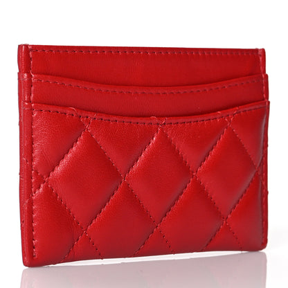 Chanel Lambskin Quilted Card Holder Red 3 of 11