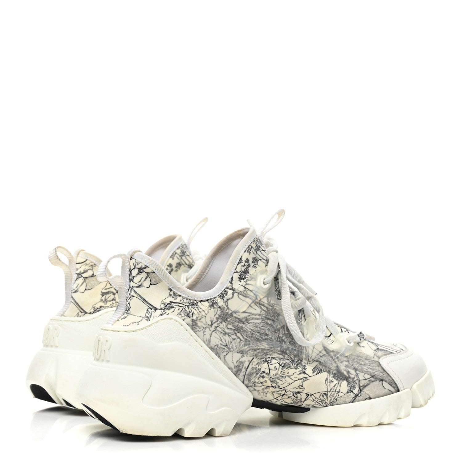 Christian Dior Neoprene Rubber Womens D-Connect Sneakers 40.5 White Black 5 of 9