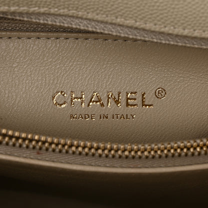 Chanel Caviar Lizard Chevron Quilted Small Coco Handle Flap Ivory 6 of 12