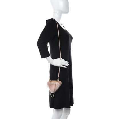 Prada Saffiano Shearling Triangle Mini Pouch Orchid Pink 2 of 12