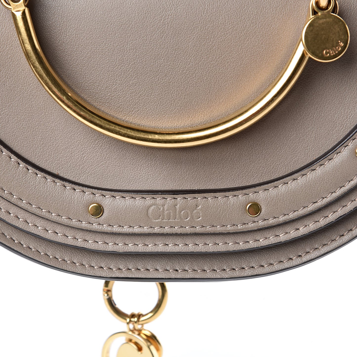 Calfskin Small Nile Bracelet Minaudiere Bag Motty Grey