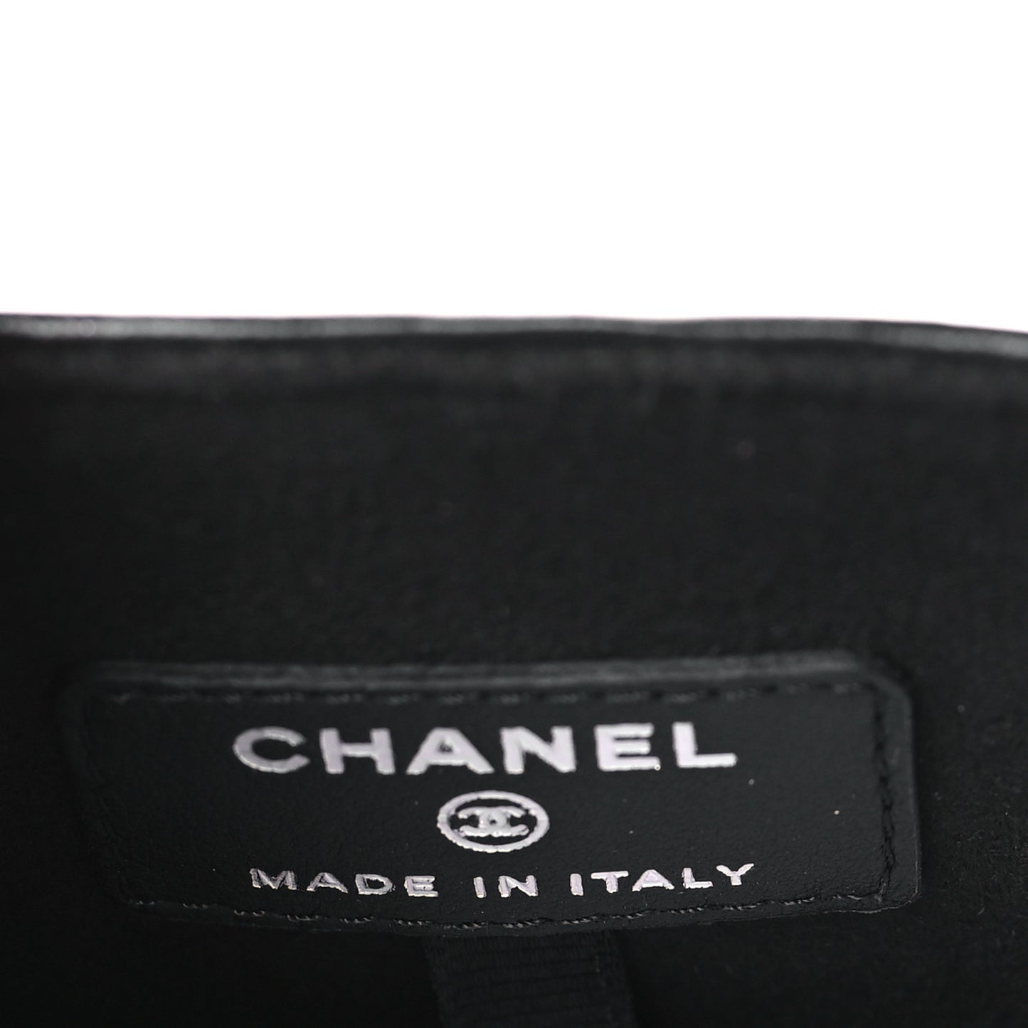 Satin Crystal Chain Around Phone Holder Black