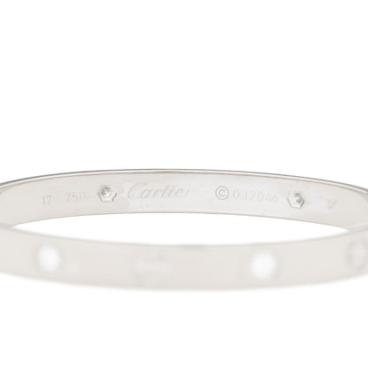 Cartier 18K White Gold 4 Diamond LOVE Bracelet 17 3 of 4