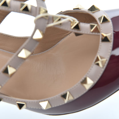 Valentino Garavani Patent Rockstud Ankle Strap 100mm Pumps 41 Vinaccia Poudre 10 of 11