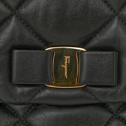 Salvatore Ferragamo Nappa Quilted Ginny Medium Crossbody Black 11 of 13