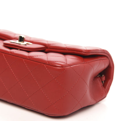 Chanel Lambskin Quilted Mini Rectangular Flap Red 9 of 9