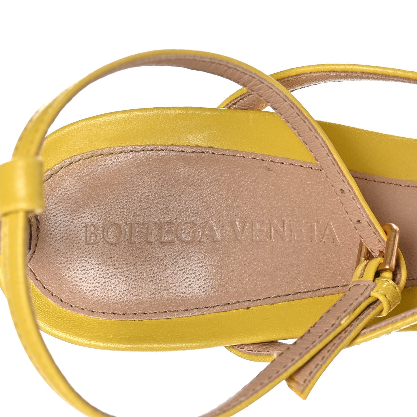 Lambskin Stretch Multi Strap 90mm Sandals 39.5 Buttercup