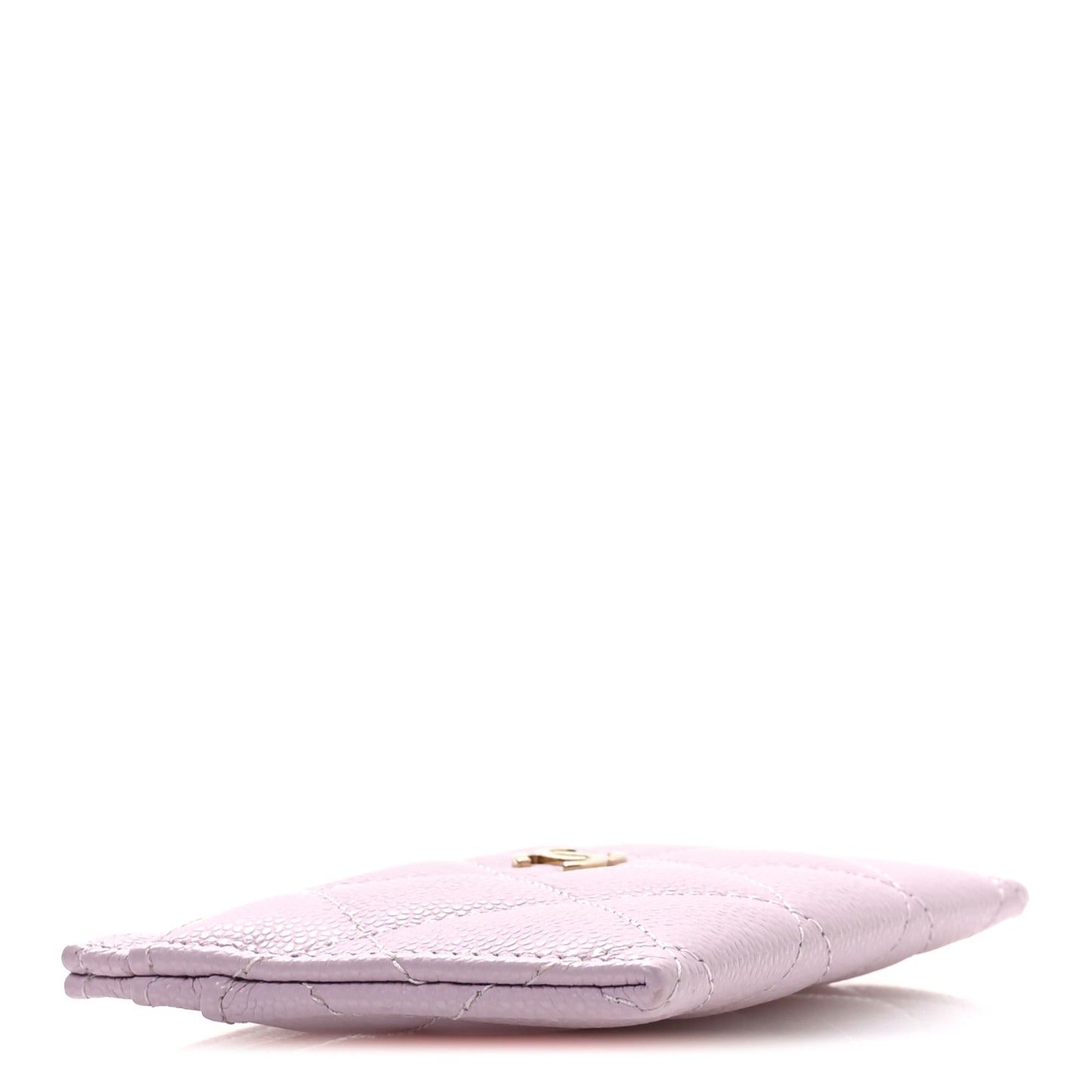 Caviar Quilted Card Holder Wallet Light Purple