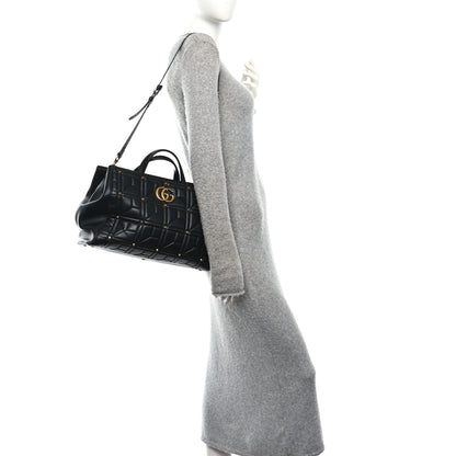 Gucci Calfskin Matelasse Studded Medium GG Marmont Tote Black 2 of 11