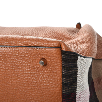 Burberry Grainy Calfskin House Check Medium Maidstone Tan 9 of 12