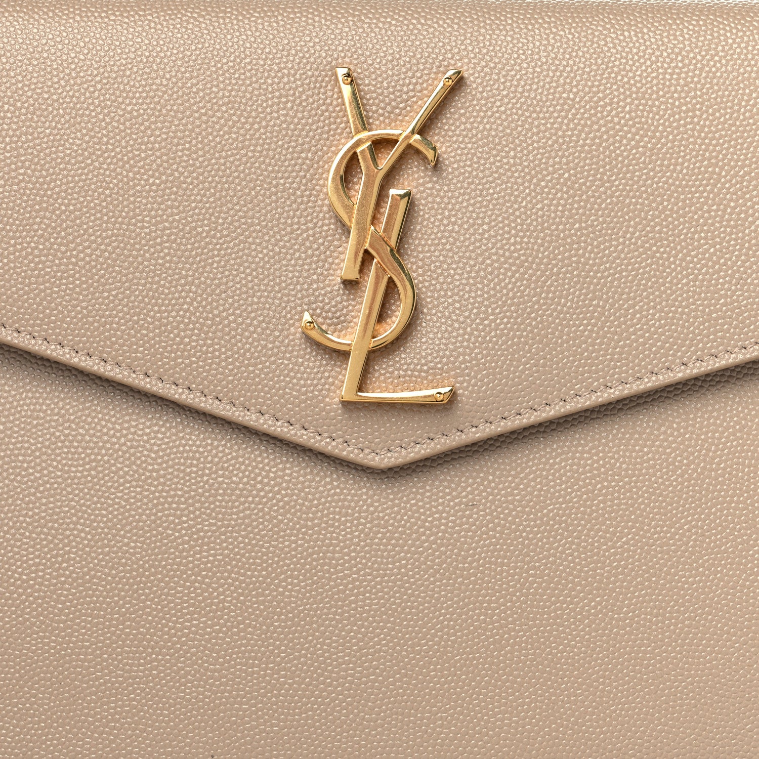 Saint Laurent Grain De Poudre Uptown Pouch Dark Beige 7 of 9