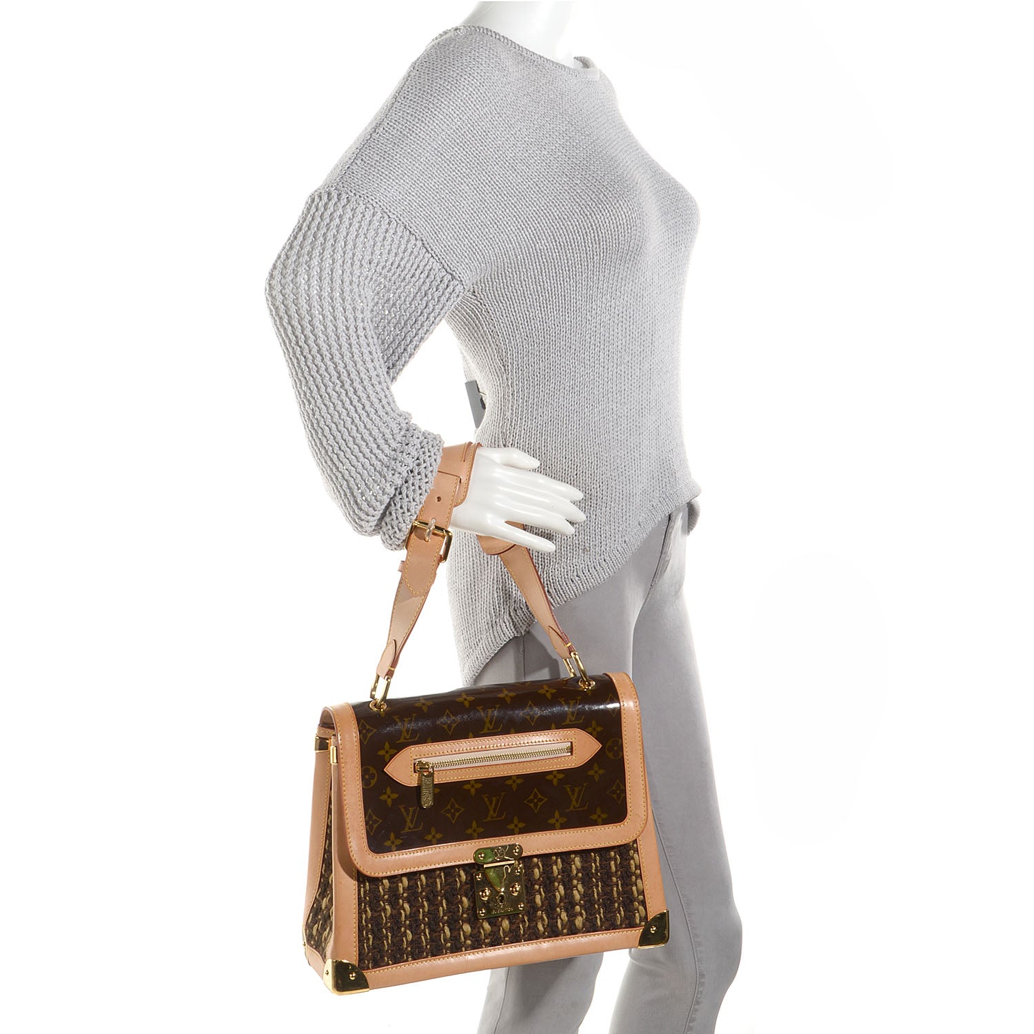 Louis Vuitton Monogram Ambre Tweedy Zip GM 2 of 8
